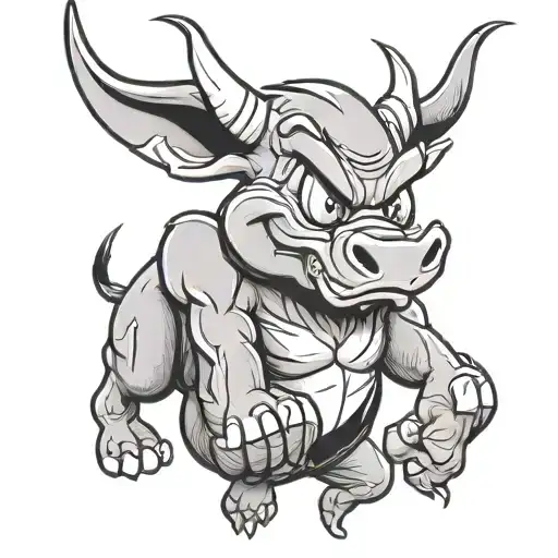 looney tunes bull tattoo design idea