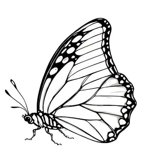 In the middle of the butterfly - with a detailed, fine -line elaboration, in the left wing of the Á, in the right wing the n, in the pattern tattoo design idea