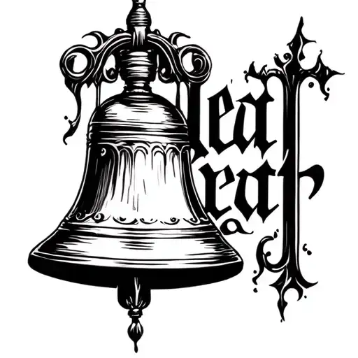 goth Bell with the text yeat in in tattoo design idea