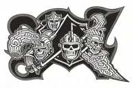 raiders logo morphed tattoo design idea