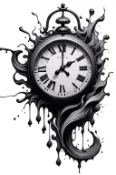 melting clock tattoo design idea