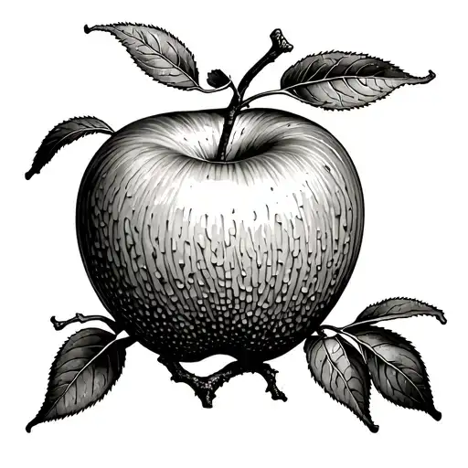 A dry -style tree engraved with an average apple of its branches also engraved them tattoo design idea