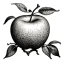 A dry -style tree engraved with an average apple of its branches also engraved them tattoo design idea