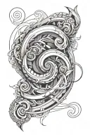 ring elbow spiraling polygons tattoo design idea