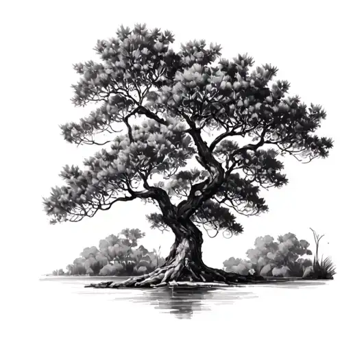 Acacia Tree tattoo design idea