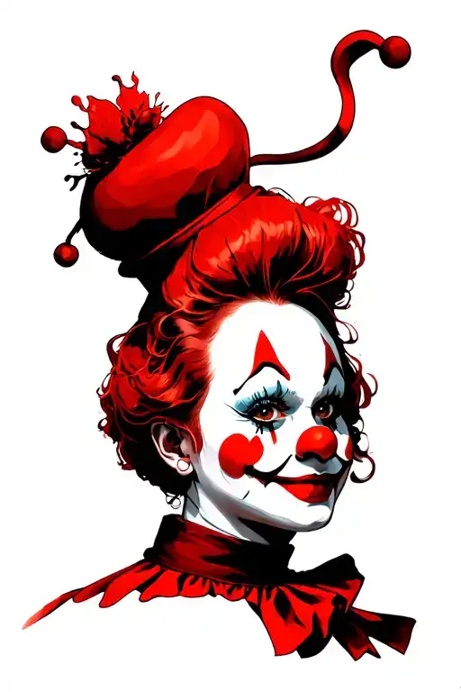 Emotions clown tattoo design idea