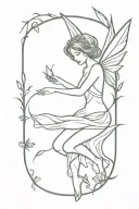 gothic fairy flying tattoo design idea