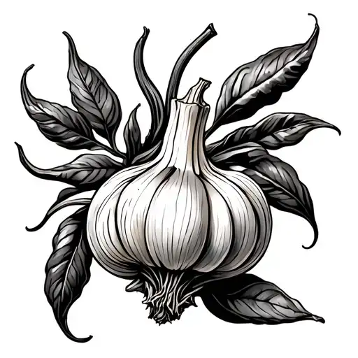 garlic and chilli dried tattoo design idea