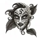 sad and happy mask tattoo design idea