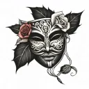 sad and happy mask tattoo design idea