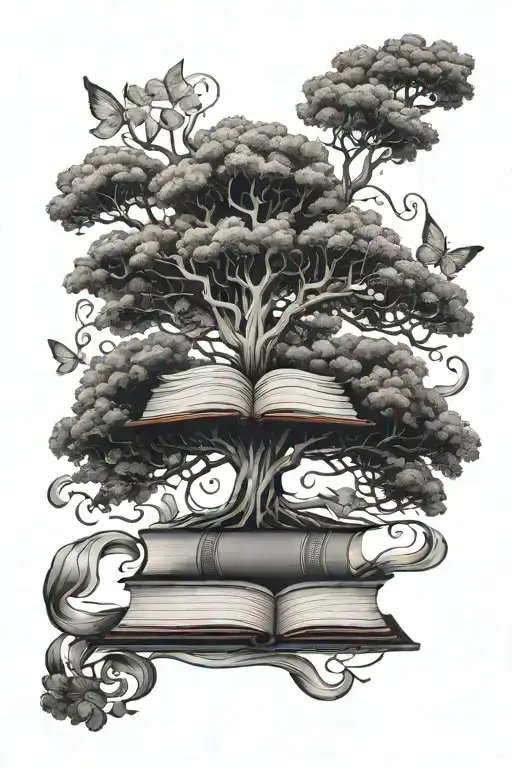 self love, mental health, sexual assault survivor, books, tree  tattoo design idea