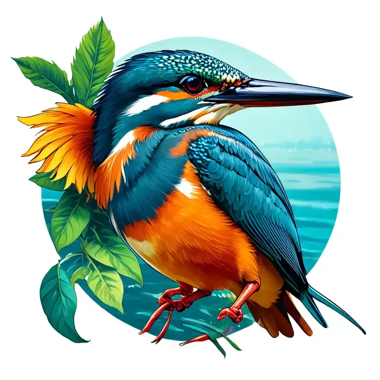 king fisher bird tattoo design idea