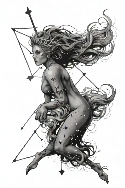 Leo Capricorn Sagittarius constellation tattoo design idea