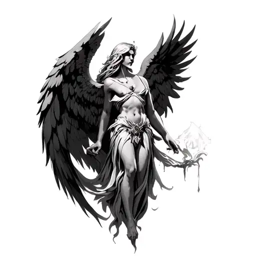 Azrael Angel tattoo design idea