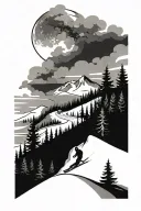 ski slope tattoo design idea