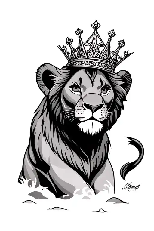 Simba King movie tattoo design idea