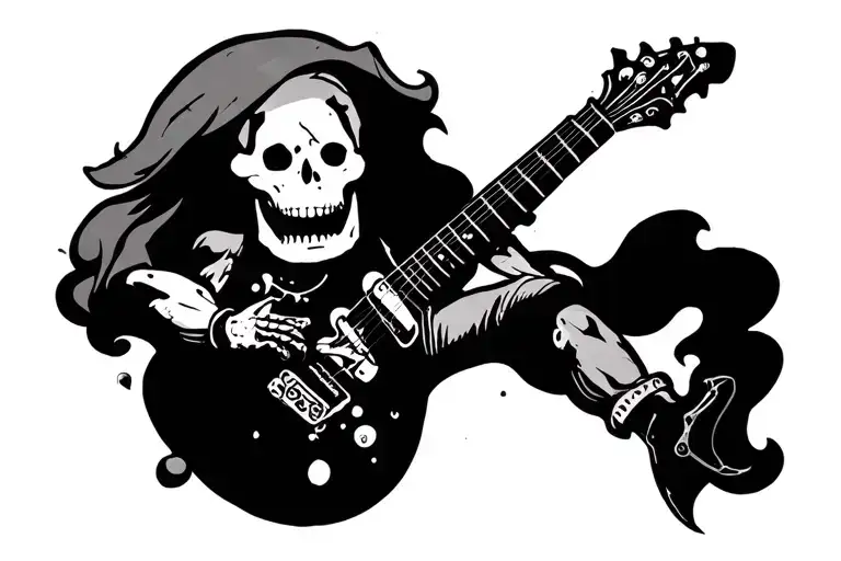 rock and stick figure tattoo design idea