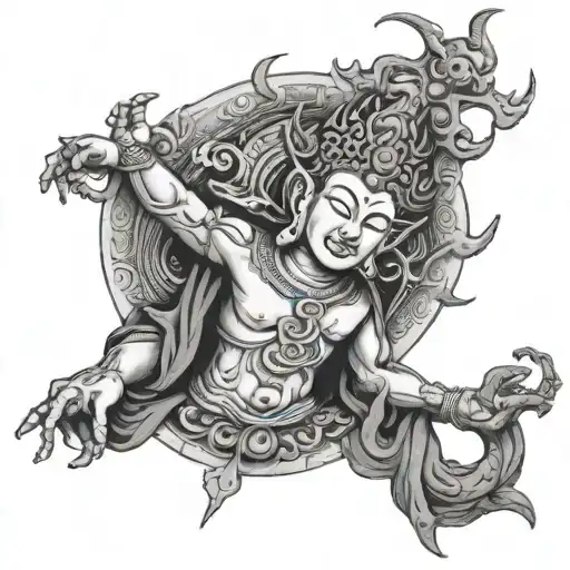 buddhist god mara tattoo design idea