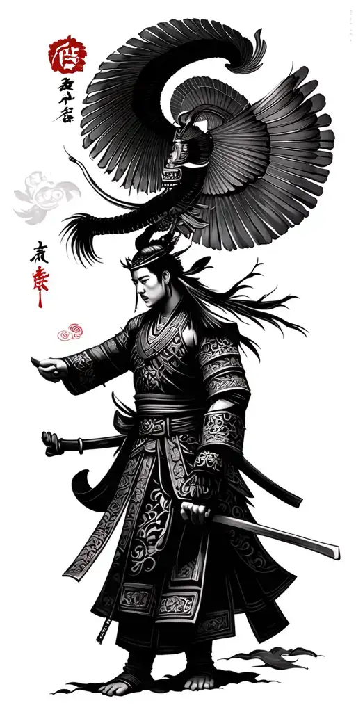 Chinese culture with a Chinese warrior tattoo design idea