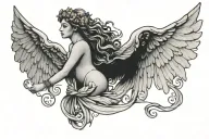 aphrodite goddess with wings tattoo design idea