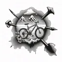 you are you only limit with moutainbike, table mountain, sea and 21+ tattoo design idea