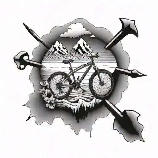 you are you only limit with moutainbike, table mountain, sea and 21+ tattoo design idea