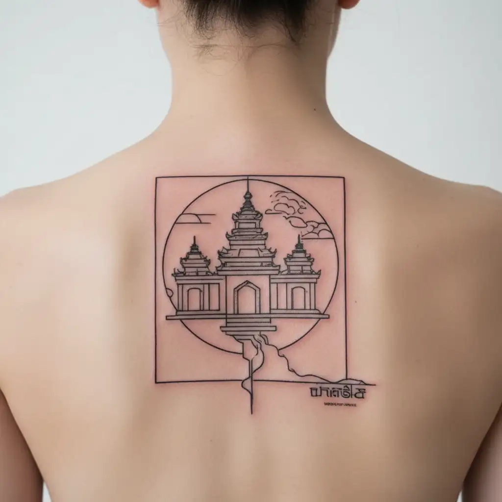 Tibetan Temple tattoo design idea