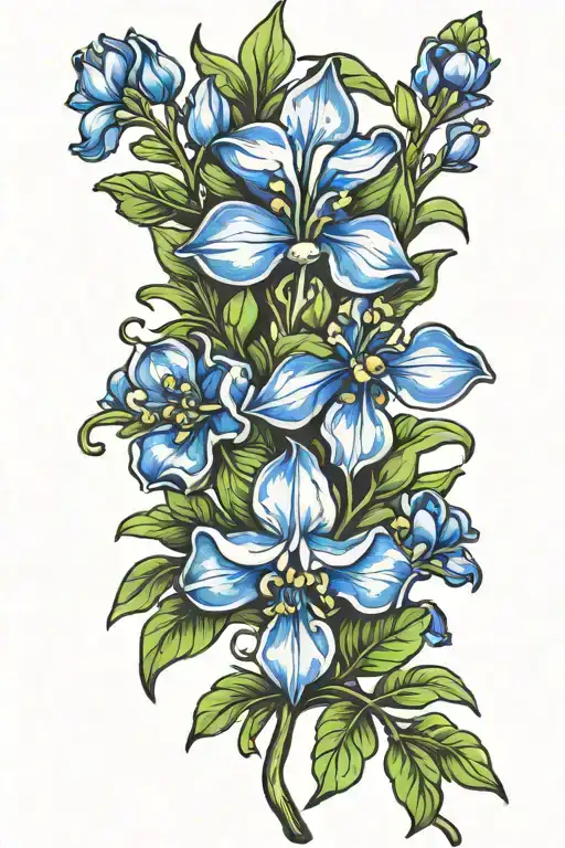 bluebonnet surrounded tattoo design idea
