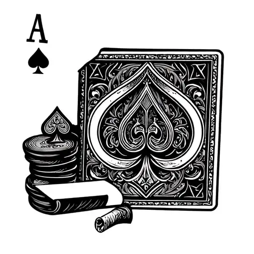 poker cards and cigarette  tattoo design idea