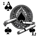 poker cards and cigarette  tattoo design idea