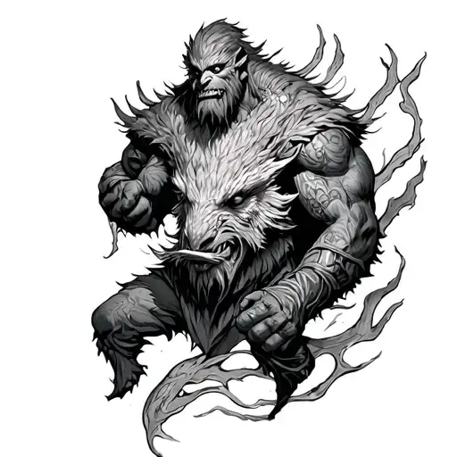 mimir with hugan and mugan tattoo design idea