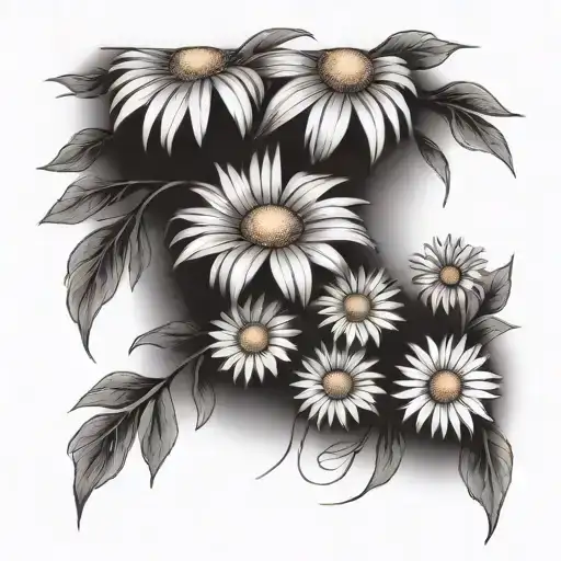 daisy flowers, growth and letting go tattoo design idea