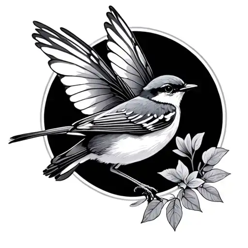 superb fairy wren in flight tattoo design idea