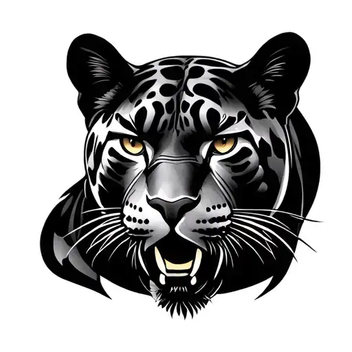 Japanese Panther tattoo design idea