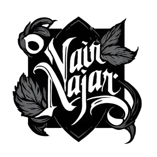 "Najar" Last Name Tattoo Sleeve tattoo design idea