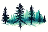 pinetrees fading away tattoo design idea