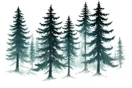 pinetrees fading away tattoo design idea