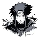 Uchiha Obito potrait image tattoo design idea