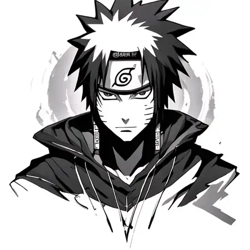 Uchiha Obito potrait image tattoo design idea