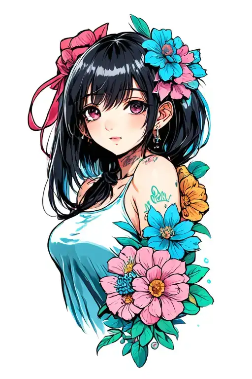 MOMO and OKARUUNDAN MANGA tattoo design idea