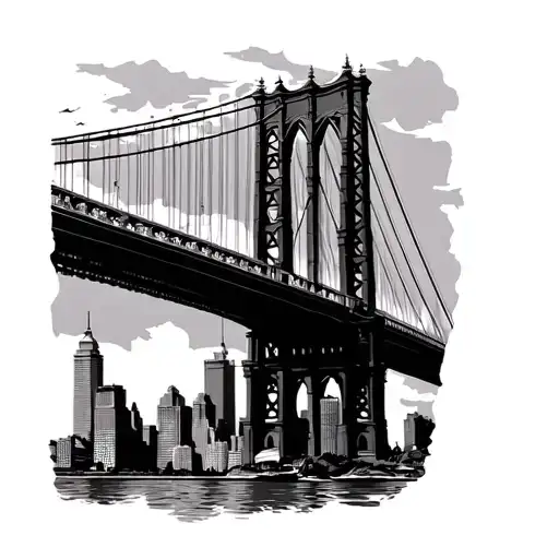 Columbus Skyline and bridge leading tattoo design idea