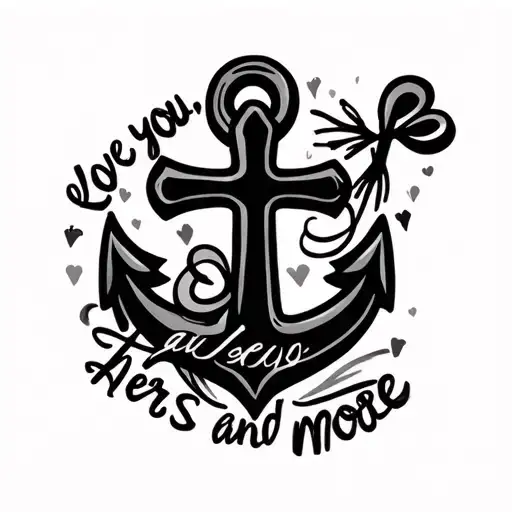 Matching Anchor + Cross for mother and son.. his says love you and hers says more tattoo design idea