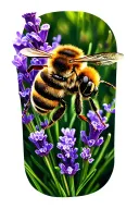 bee approaching lavendar flower bouquet tattoo design idea