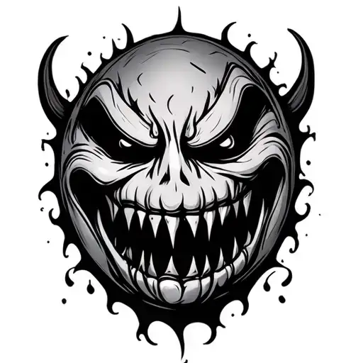 Evil Smiley Face tattoo design idea