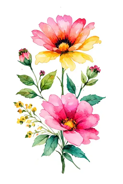 September birth month flowers tattoo design idea