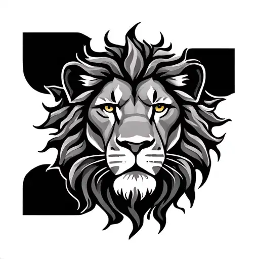 Lion Sun tattoo design idea