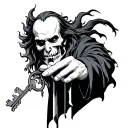 hades holding keys tattoo design idea