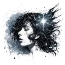 person made of stardust trailing tattoo design idea