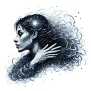 person made of stardust trailing tattoo design idea