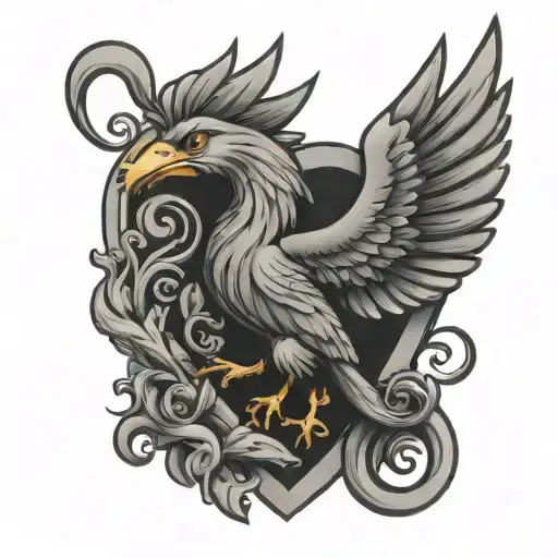 Liver Bird inside a heart tattoo design idea